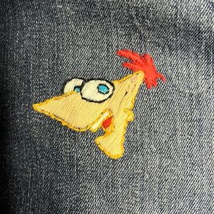 Hand embroidered Phineas jeans